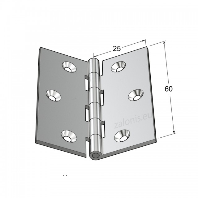 NICKEL PLATED BRASS FLAT HINGE 60x50 ITALY
